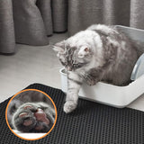 Conlun Cat Litter Mat Cat Litter Trapping Mat, Honeycomb Double Layer Design, Urine and Water Proof Material, Scatter Control, Less Waste,Easier to Clean,Washable