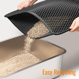 Conlun Cat Litter Mat Cat Litter Trapping Mat, Honeycomb Double Layer Design, Urine and Water Proof Material, Scatter Control, Less Waste,Easier to Clean,Washable